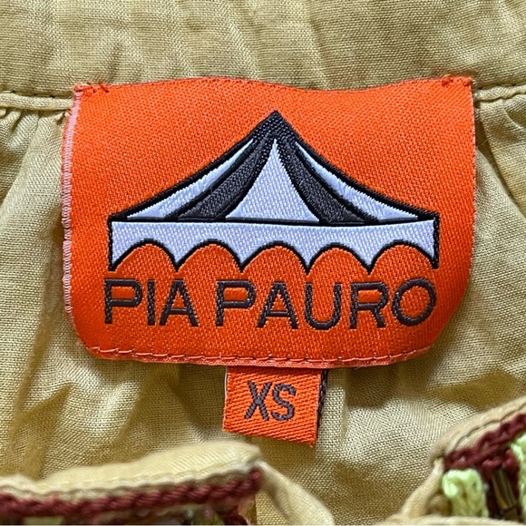 Pia Pauro Neon Beaded Embroidered Tunic Short Sleeve Top in Yellow Size Xs - Picture 5 of 8